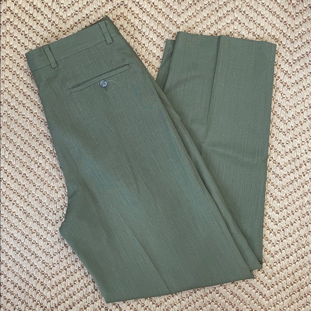 Harry Rosen - Wool Blend Classic Pants - Green - 34